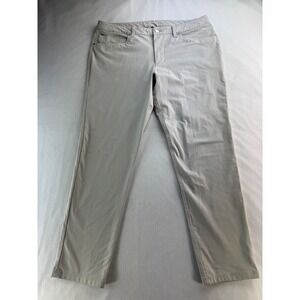 Lululemon ABC Pants Mens Beige Slim Fit Technical Comfort Stretch Trousers 36X30